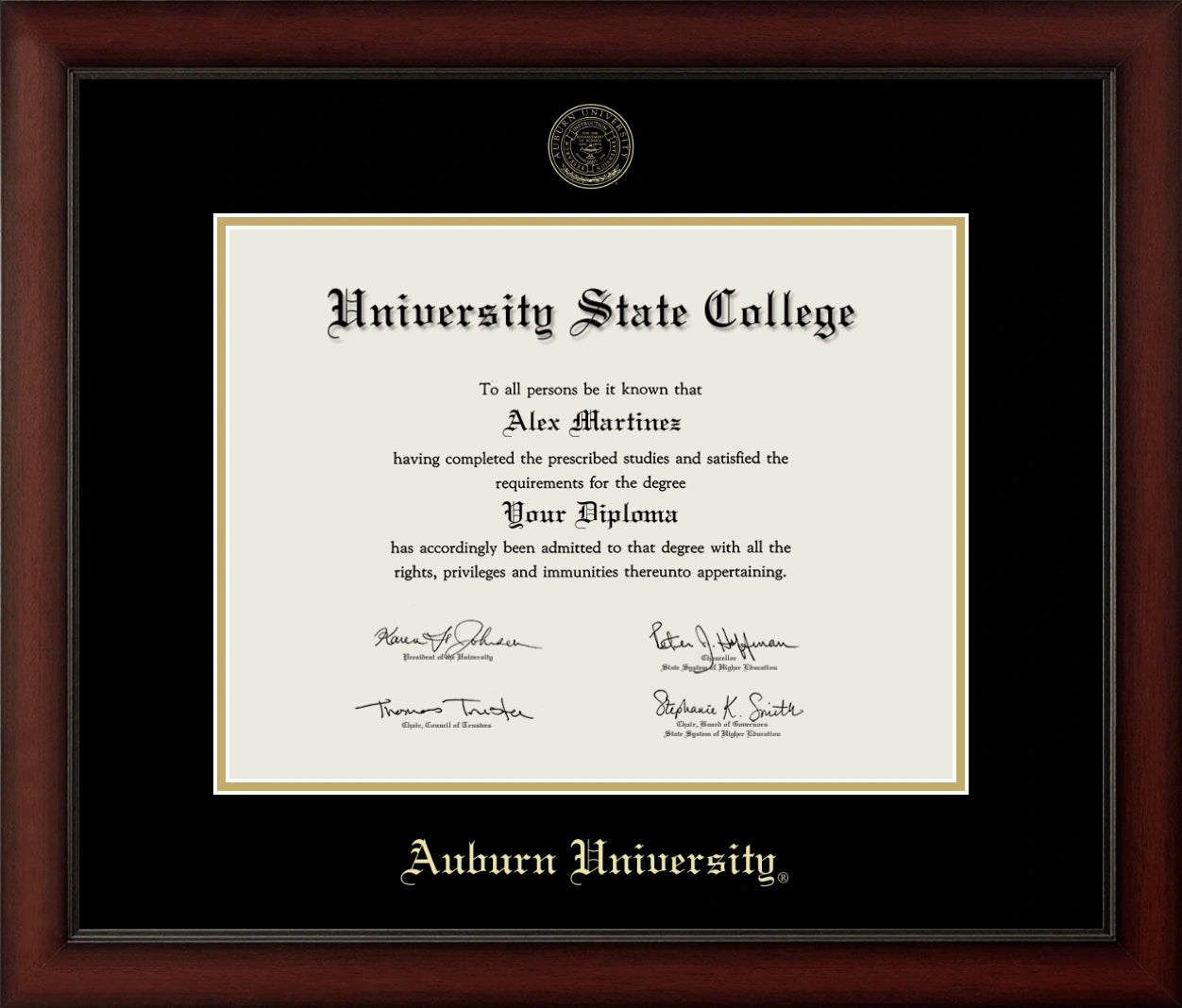 Happy Tassel | Auburn University Cherry Wood Diploma Frame for All Graduates. Designed and made in USA.