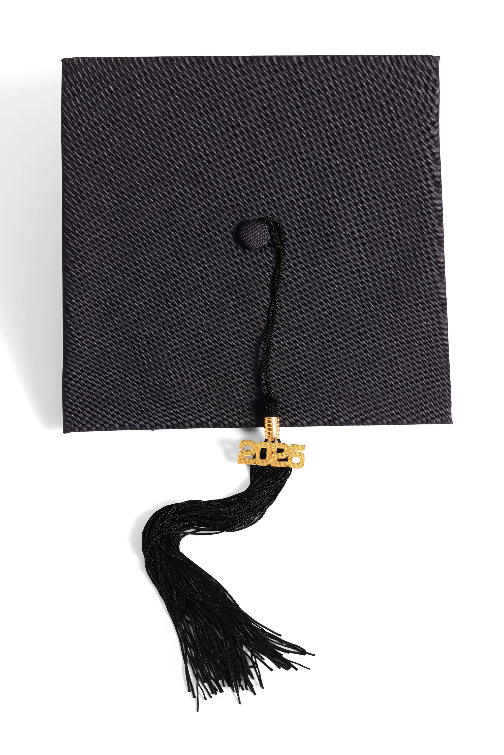 HAPPY TASSEL |Colorado State University Bachelor's Regalia Set, include bachelors gown with pockets, mortarboard cap, and black tassel with year charm.