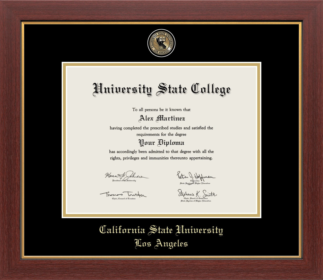 Happy Tassel| Cal State LA Medallion Diploma Frame for Graduates. Designed and made in USA.