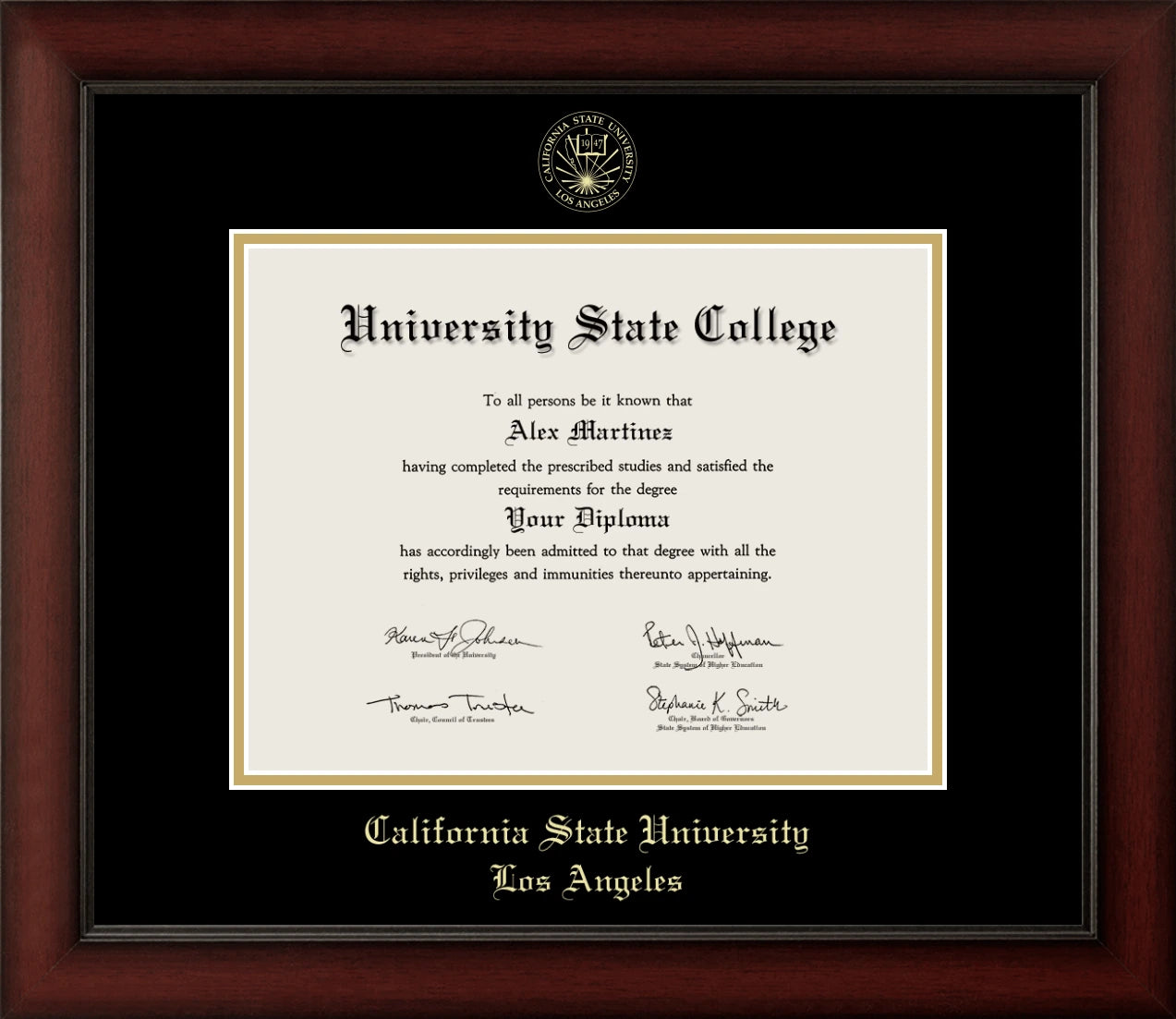 Happy Tassel | Cal State LA Cherry Wood Diploma Frame for All Graduates. Designed and made in USA.