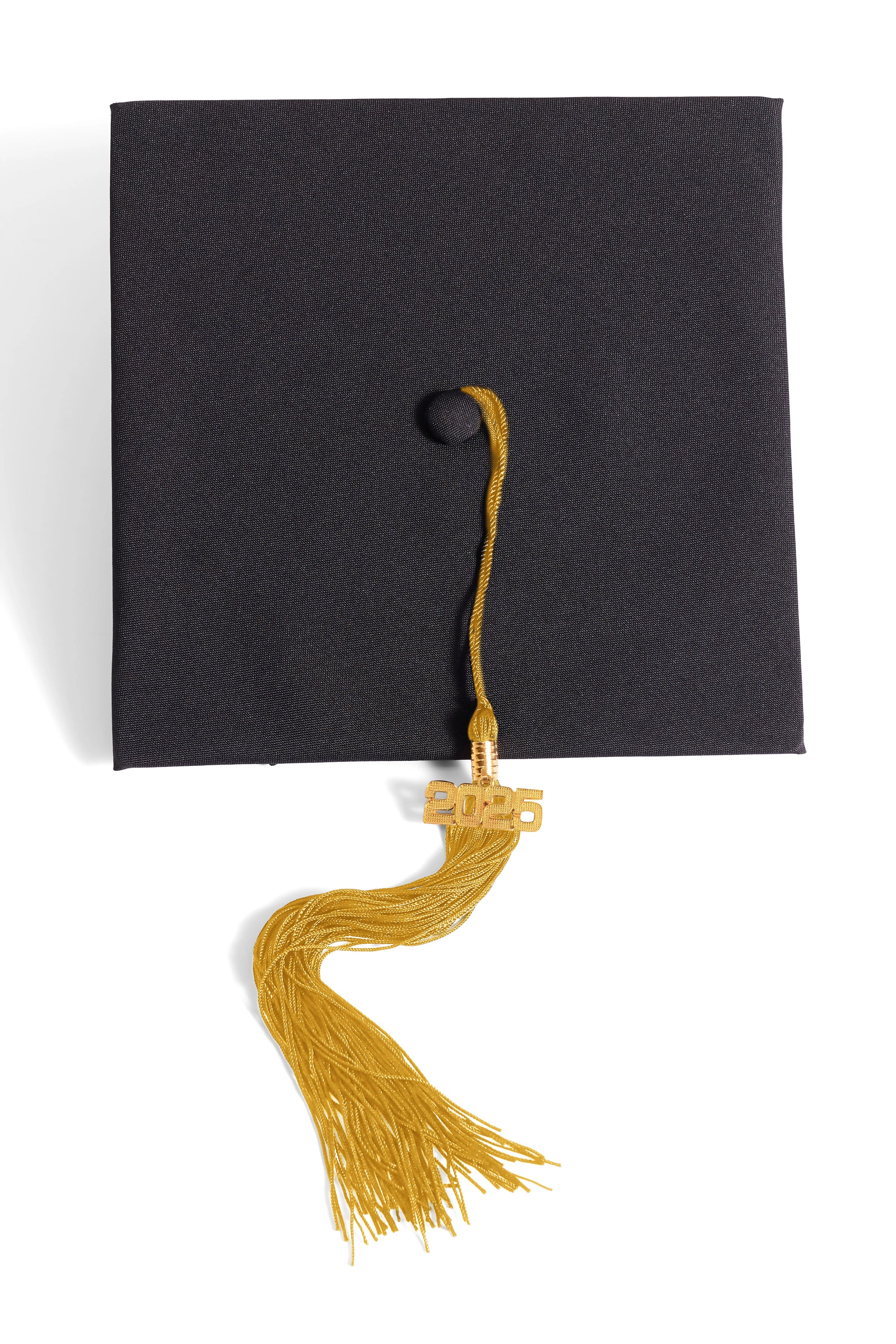 HAPPY TASSEL | Cal Poly Pomona Bachelor's Regalia Set, include bachelors gown with pockets, mortarboard cap, and maize tassel with year charm.