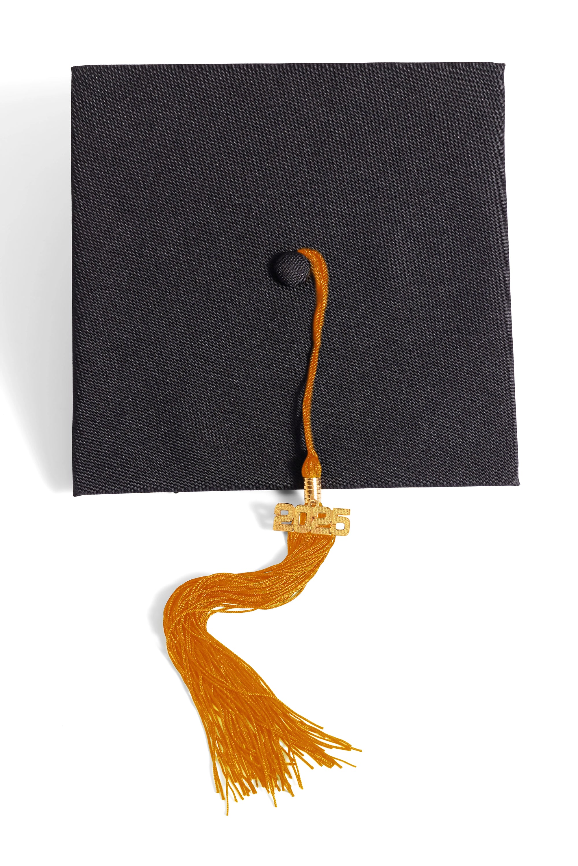 HAPPY TASSEL | Cal Poly Pomona  Bachelor's Regalia Set, include bachelors gown with pockets, mortarboard cap, and orange tassel with year charm.