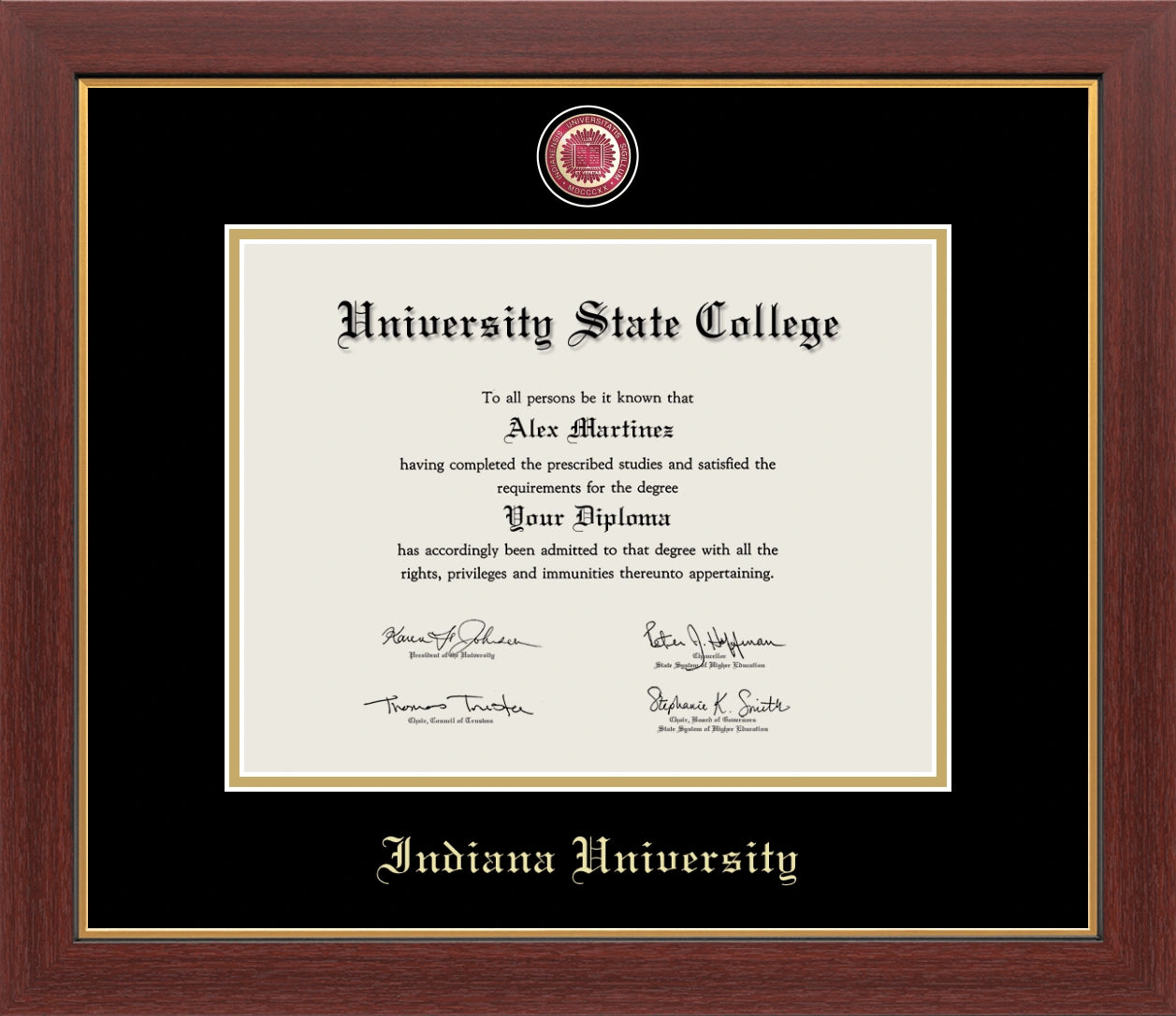Indiana University Medallion Diploma Frame