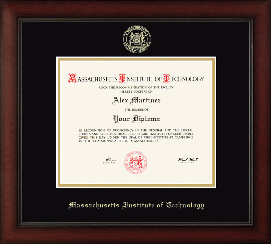 HAPPY TASSEL | MIT Cherry Wood Diploma Frame for Bachelor and Master Graduates. Designed and made in the USA.