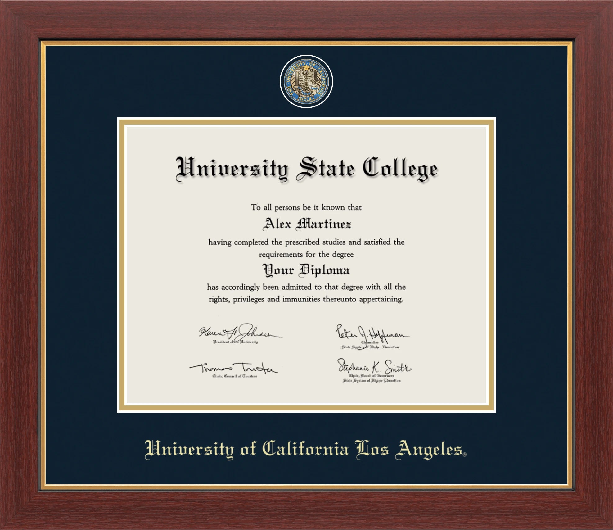 HAPPY TASSEL | UCLA Medallion Diploma Frame for Bachelor and Master Graduates. Designed and made in USA.