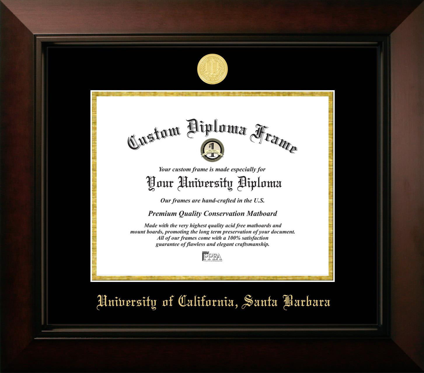 Happy Tassel | UC Santa Barbara Legacy Diploma Frame for Bachelor and Master Graduates. Designed and made in USA.